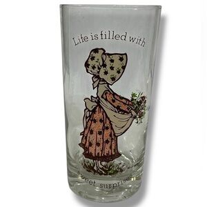 Vintage Holly Hobbie 1977 Drink Glass Life is Filled with Sweet Surprises